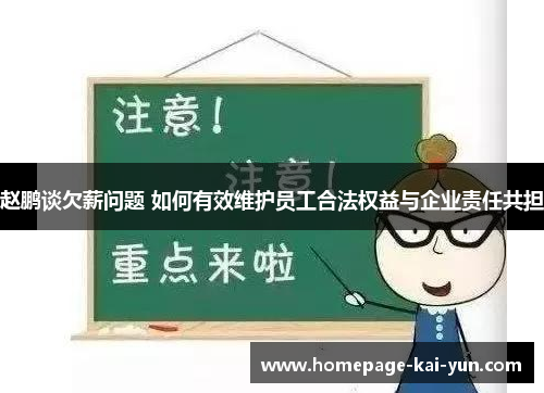 赵鹏谈欠薪问题 如何有效维护员工合法权益与企业责任共担